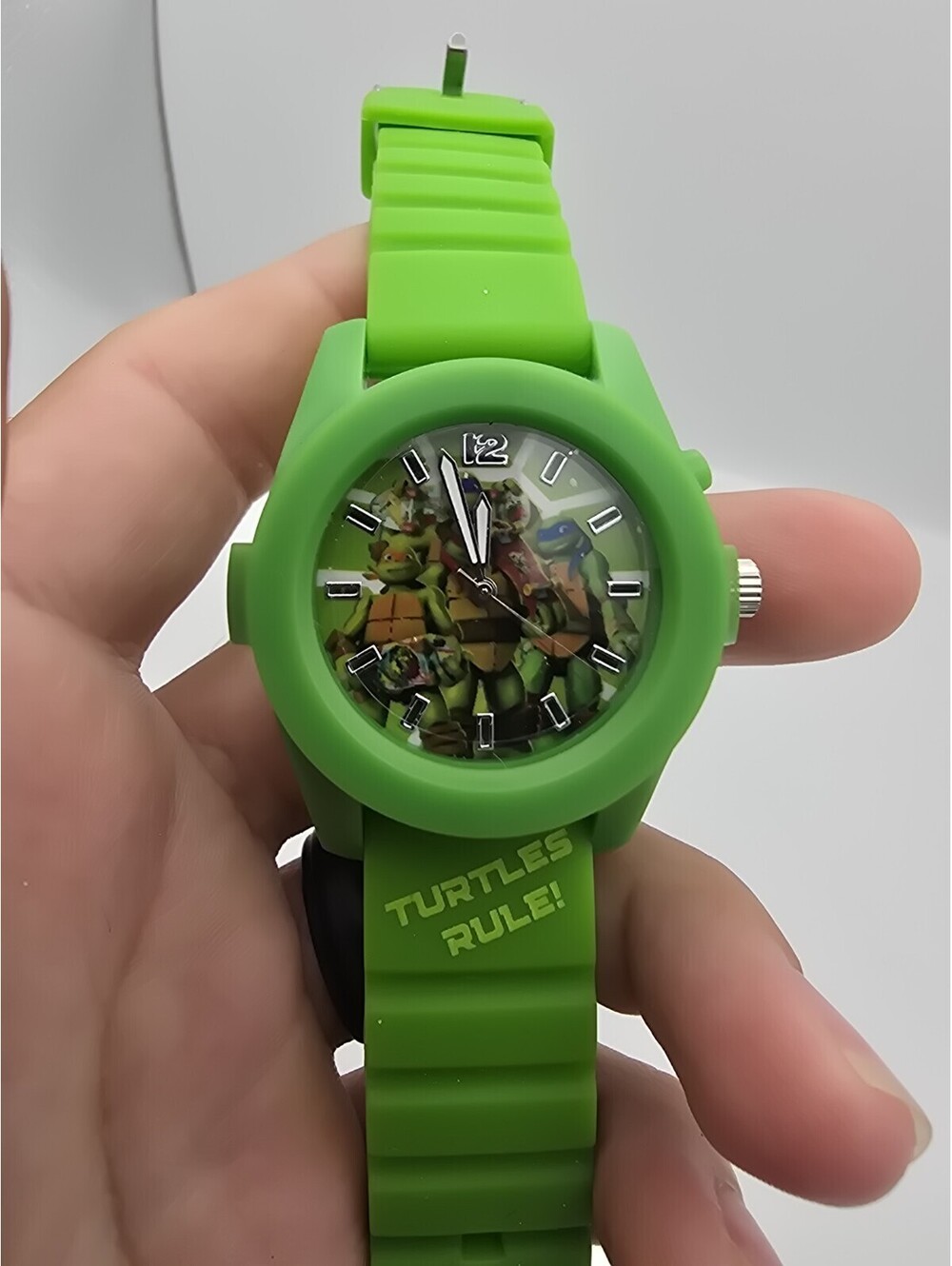 Accutime Teenage Mutant Ninja Turtles Green Rubber Strap Kids Watch TMN9100